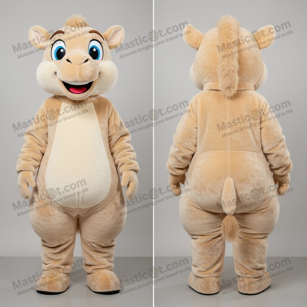 Cream rounded camel mascot - Masticot.com