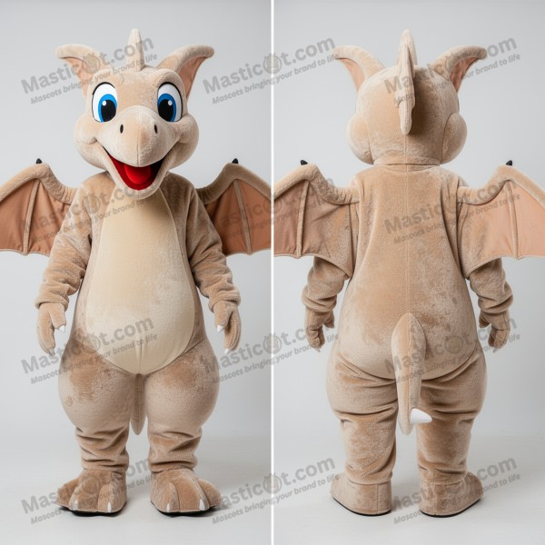 Beige Winged Pterodactyl Mascot - Masticot.com