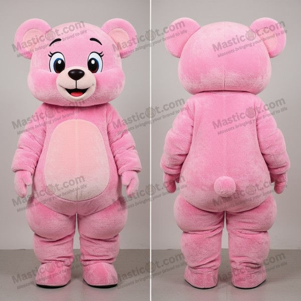 Soft pink fluffy teddy bear mascot - Masticot.com