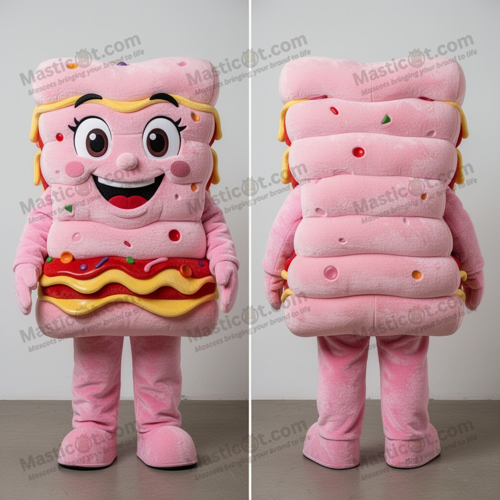 Pink Layered Lasagna Mascot - Masticot.com