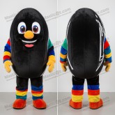 Black Rounded Rugby Ball Mascot - Masticot.com