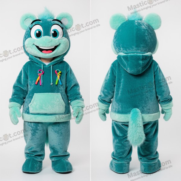 Türkis-samtige Eismaskottchen-Kostüm - Eis - MASTICOT_34844 - Masticot.com
