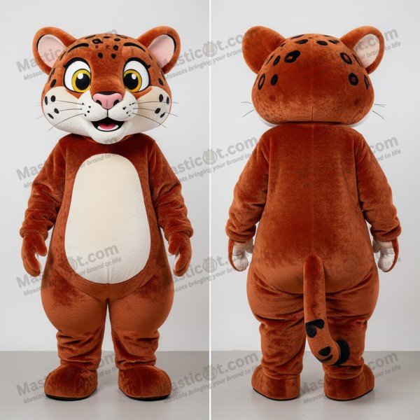 Rust orange playful jaguarundi mascot - Jaguarundi -