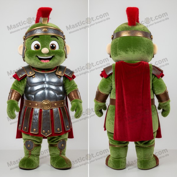 Olive green heroic roman soldier mascot - Masticot.com