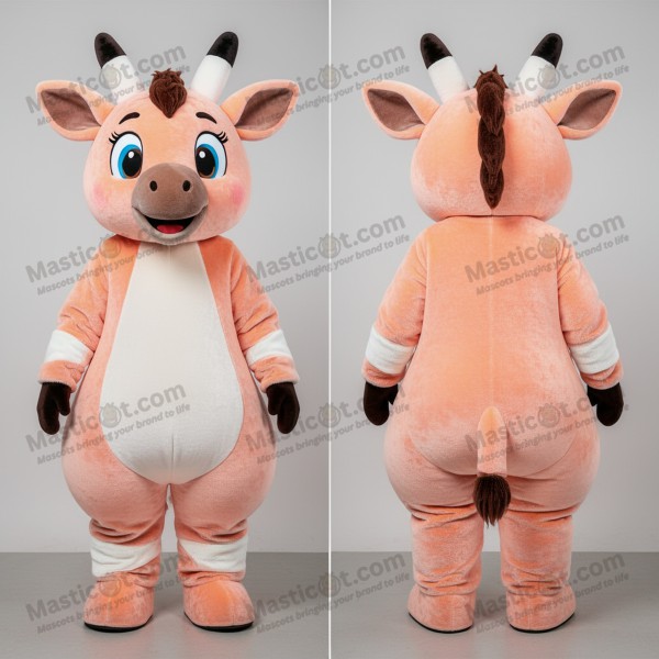Peach soft okapi mascot - Masticot.com