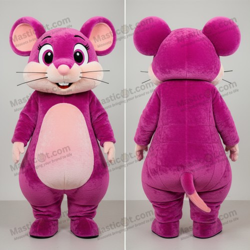 Magenta plush dormouse mascot - Masticot.com