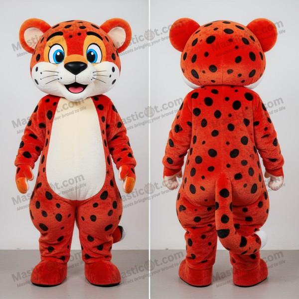 Crimson playful cheetah mascot - Masticot.com