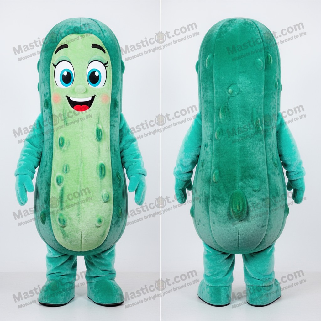 Turquoise Padded Cucumber Mascot - Masticot.com
