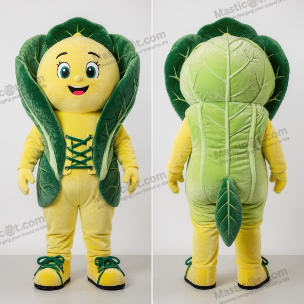 Mascote Folha de Repolho Amarela Limão - Folha de Repolho - MASTICOT_35126 - Masticot.com