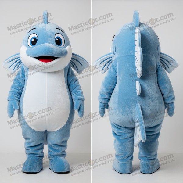 Sky Blue Plush Cod Mascot - Masticot.com
