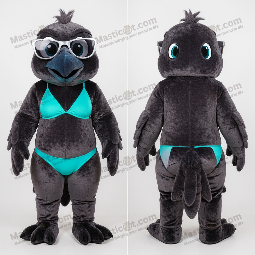 Charcoal velvety crow mascot - Masticot.com