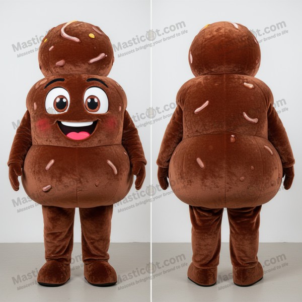 Velvety brown meatballs mascot - Masticot.com