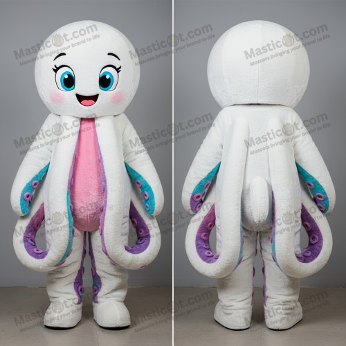 White plump tentacles octopus mascot - Masticot.com