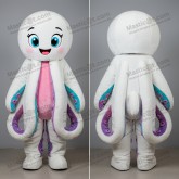 White plump tentacles octopus mascot - Masticot.com