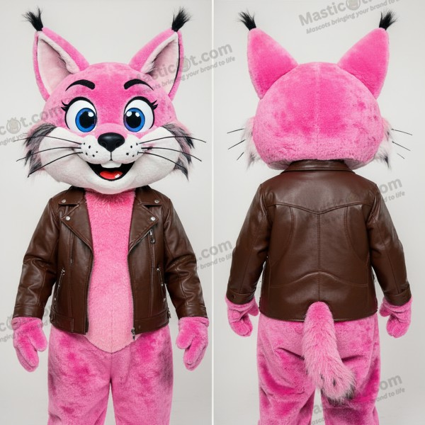 Mascotte Lynx Cartoon Rose