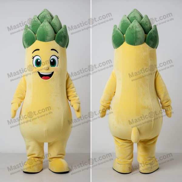 Lemon Yellow Velvety Asparagus Mascot - Masticot.com