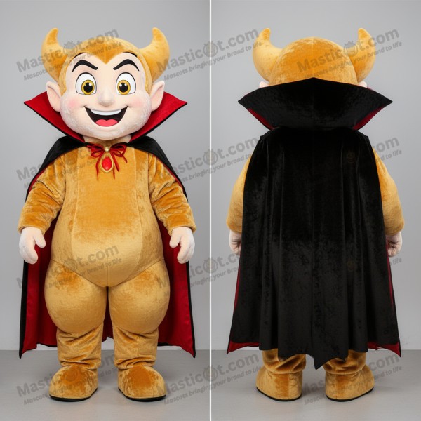 Golden Velvety Cartoon Vampire Mascot - Masticot.com