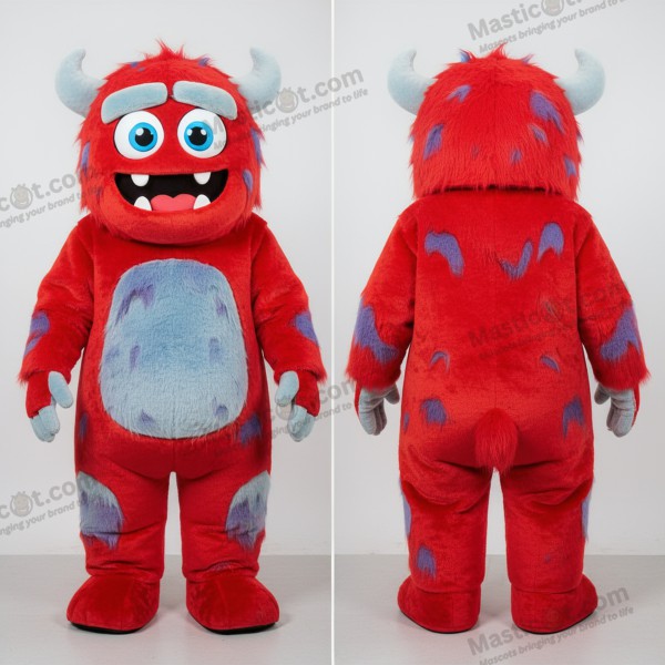 Plyšová maskota yeti v karmínově červené barvě - Yeti - MASTICOT_35323 - Masticot.com