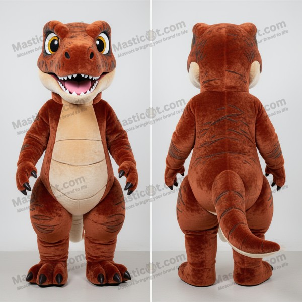 Rust Textured Cartoon Velociraptor Mascot - Masticot.com