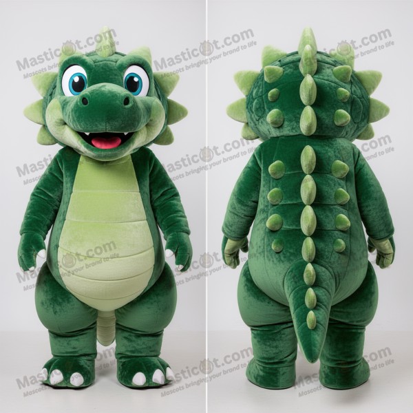 Forest Green Cartoon Ankylosaurus Mascot - Masticot.com