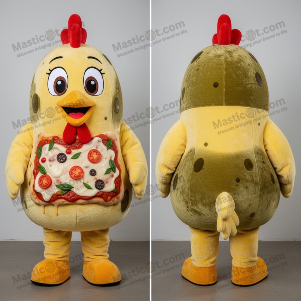 Mascota de Pollo Parmesano Dorado Cartoon - Masticot.com