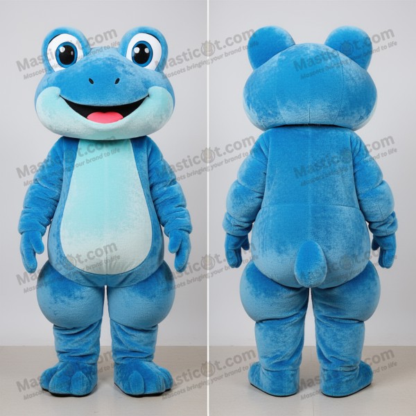 Deep sky blue velvety frog mascot - Masticot.com