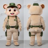 Beige Padded Cartoon Commando Mascot - Commando - MASTICOT_35675 - Masticot.com