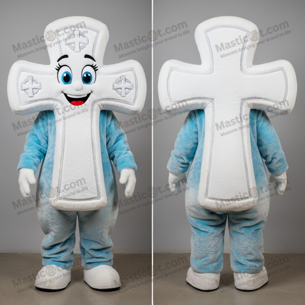 Ivory Cartoon Celtic Cross Mascot - Masticot.com