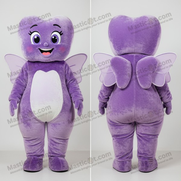 Velvety purple whimsical tooth fairy mascot - Masticot.com