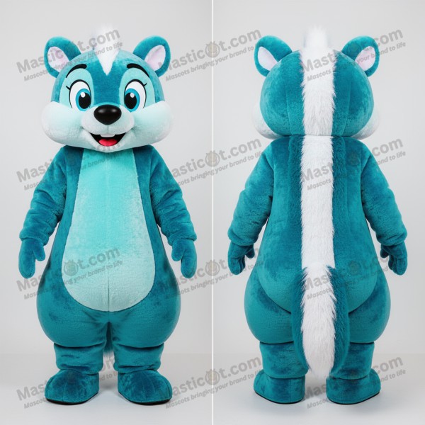 Cyan striped friendly skunk mascot - Masticot.com