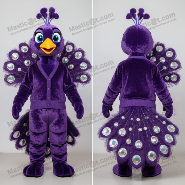 Vibrant feathered peacock mascot - Masticot.com