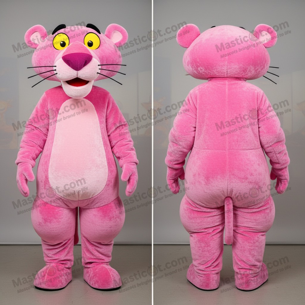Pink plush panther mascot - Masticot.com