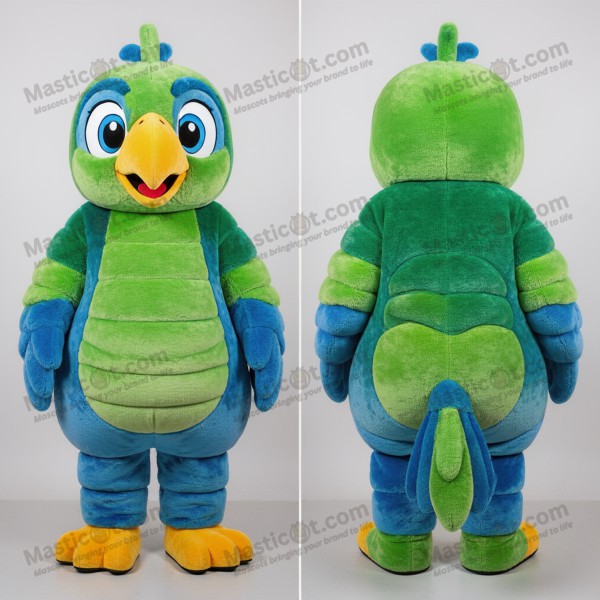 Teal & Orange Cartoon Parrot Mascot - Masticot.com