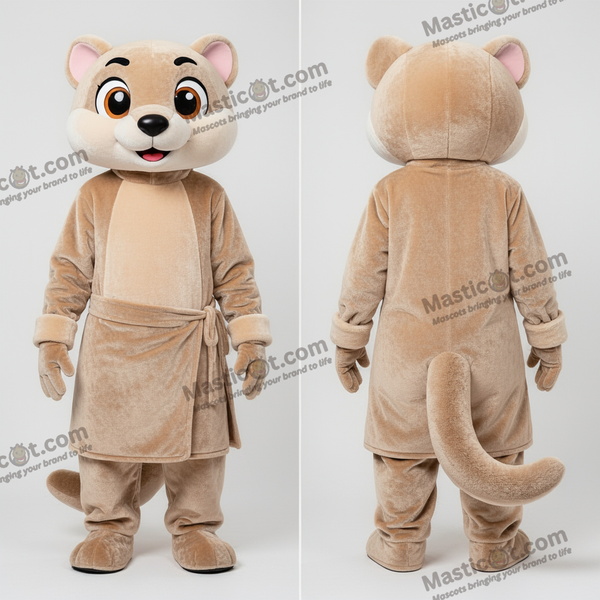 Mjuk beige iller-maskot - Vessla - MASTICOT_36235 - Masticot.com