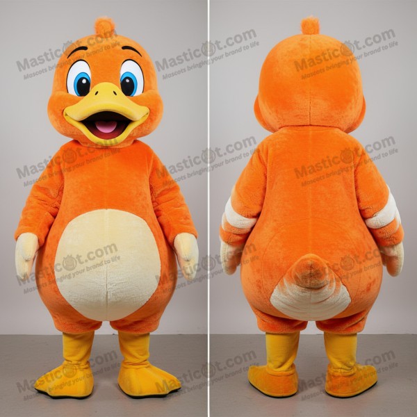 Rust orange wide eyed muscovy duck mascot - Masticot.com