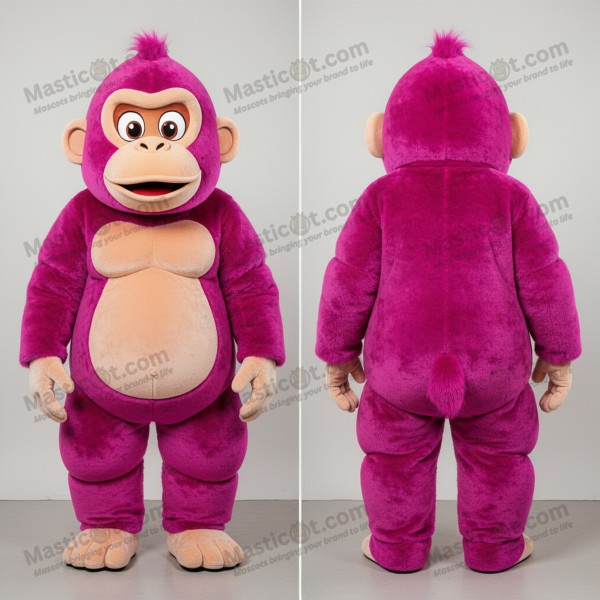 Magenta velvety orangutan mascot - Masticot.com