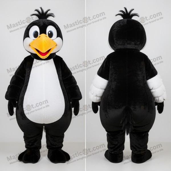 Midnight black velvety emu mascot - Masticot.com