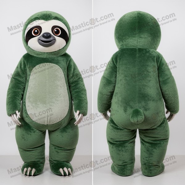 Forest green cuddly sloth mascot - Masticot.com