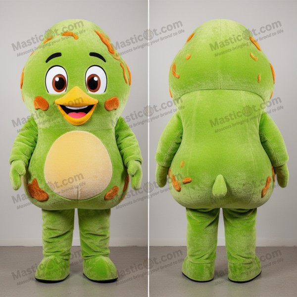 Lime green roaring fried chicken mascot - Masticot.com