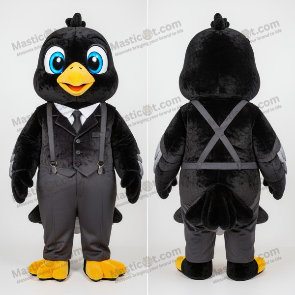 Velvety black dove mascot - Masticot.com
