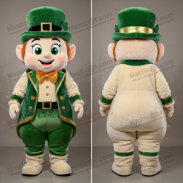 Myk grønn leprechaunlue maskot - Masticot.com