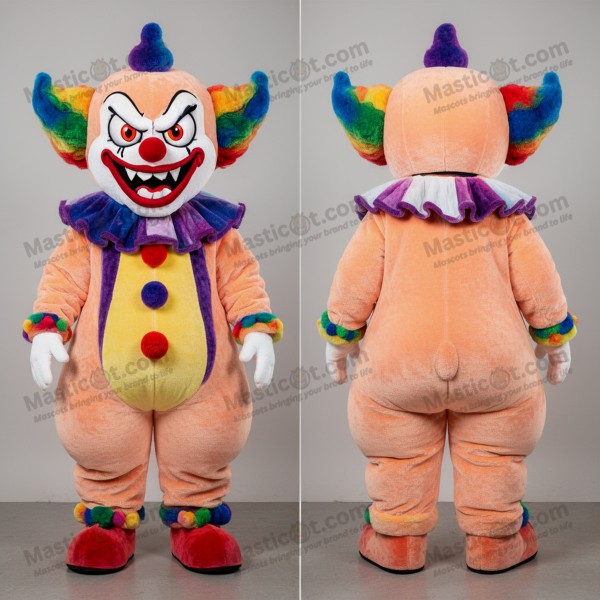Peach vibrant menacing evil clown mascot - Masticot.com
