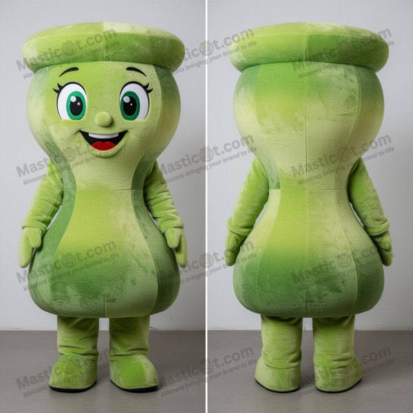 Lime Green Cartoon Hourglass Mascot - Masticot.com
