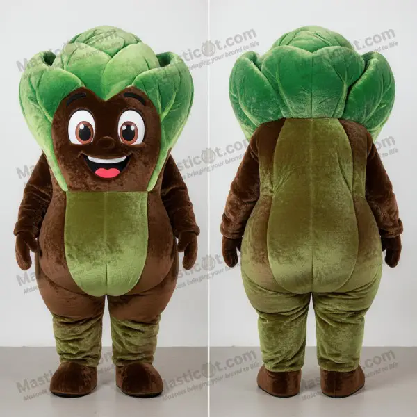 Earthy Brown Velvety Cabbage Mascot - Cabbage - MASTICOT_3625 - Masticot.com
