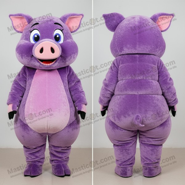Purple shimmering cocktail sow mascot - Masticot.com
