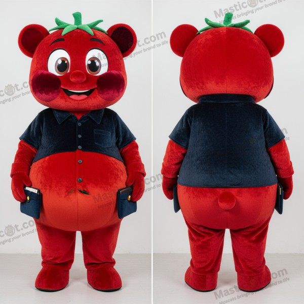 Rød og plump tomatmaskot - Tomat - MASTICOT_36800 - Masticot.com