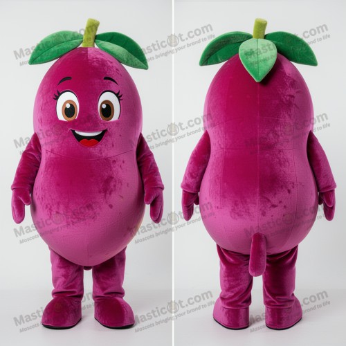 Magenta Plush Rounded Mango Mascot - Masticot.com