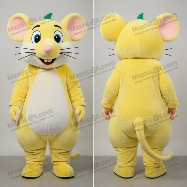 Lemon Yellow Plush Rat Mascot - Masticot.com
