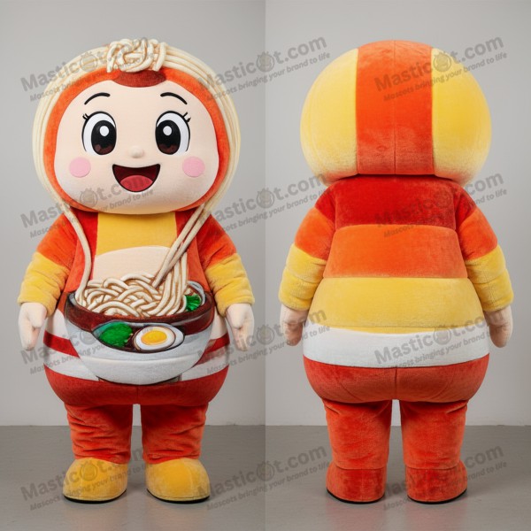 Fel oranje glimlachende ramen mascotte - Masticot.com