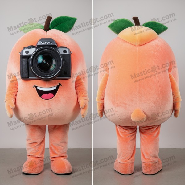 Peach colored camera mascot - Masticot.com